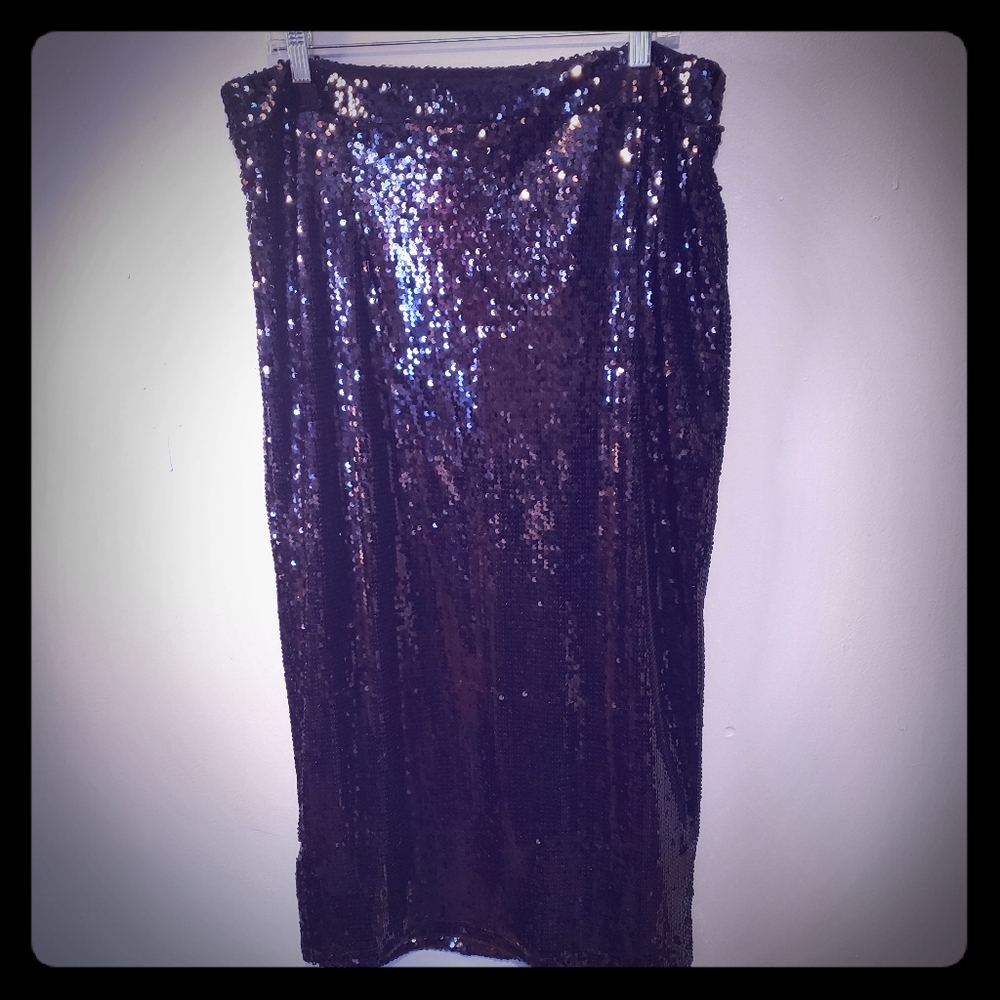 Black sequin skirt